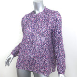 Isabel Marant Etoile Maria Blouse Purple Printed Cotton Size 36 Long Sleeve Top