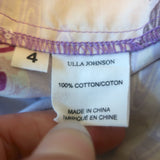 Ulla Johnson Dasha Puff Sleeve Tiered Midi Dress Purple Floral Print Size 4