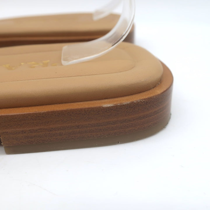 Prada Raffia Slide Sandals Natural Size 39