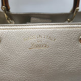Gucci Bamboo Top Handle Tote Gold Pebbled Leather Medium Crossbody Bag