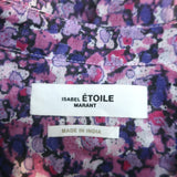 Isabel Marant Etoile Maria Blouse Purple Printed Cotton Size 36 Long Sleeve Top