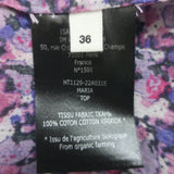 Isabel Marant Etoile Maria Blouse Purple Printed Cotton Size 36 Long Sleeve Top