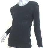 360 Sweater Cashmere Perforated Knit Sweater Black Size Small Crewneck Pullover