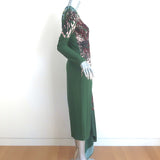 Silvia Tcherassi Ananya Asymmetric Midi Dress Green Printed Jersey Size Small