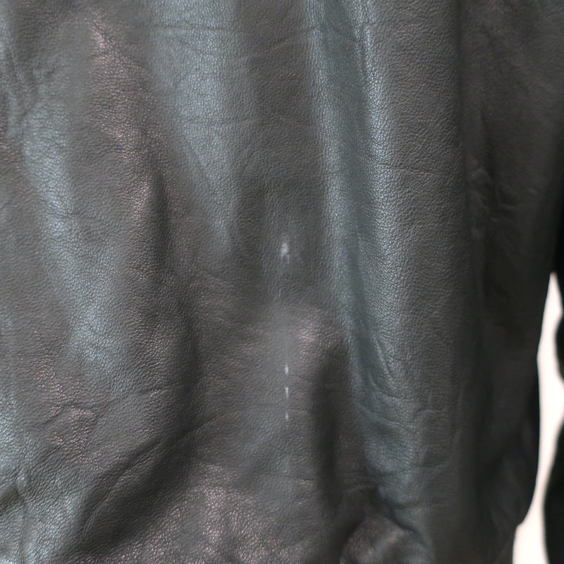Vince Leather Bomber Jacket Black Size Medium