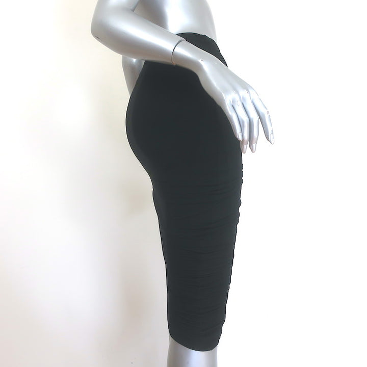 Isabel Marant Juno Gathered Pencil Skirt Black Stretch Jersey Size 34 NEW