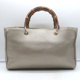 Gucci Bamboo Top Handle Tote Gold Pebbled Leather Medium Crossbody Bag