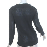 360 Sweater Cashmere Perforated Knit Sweater Black Size Small Crewneck Pullover