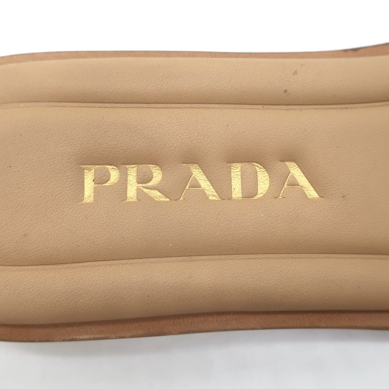 Prada Raffia Slide Sandals Natural Size 39
