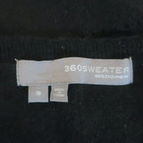 360 Sweater Cashmere Perforated Knit Sweater Black Size Small Crewneck Pullover