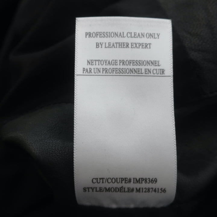 Vince Leather Bomber Jacket Black Size Medium