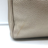 Gucci Bamboo Top Handle Tote Gold Pebbled Leather Medium Crossbody Bag