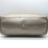 Gucci Bamboo Top Handle Tote Gold Pebbled Leather Medium Crossbody Bag