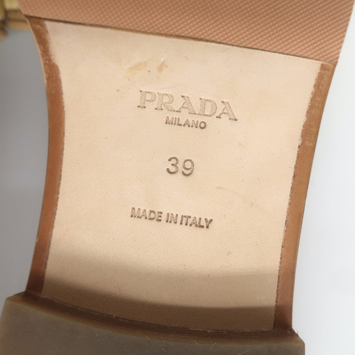 Prada Raffia Slide Sandals Natural Size 39
