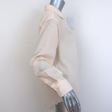 Line Button Down Shirt Bellini Blush Cotton Size Medium Long Sleeve Top NEW