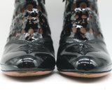 Alaia Laser-Cut Ankle Boots Black Patent Leather Size 38.5 High Heel Booties