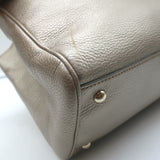 Gucci Bamboo Top Handle Tote Gold Pebbled Leather Medium Crossbody Bag