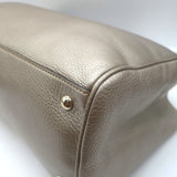 Gucci Bamboo Top Handle Tote Gold Pebbled Leather Medium Crossbody Bag