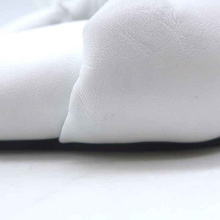 Balenciaga Drapy Knotted Slide Sandals White Leather Size 39