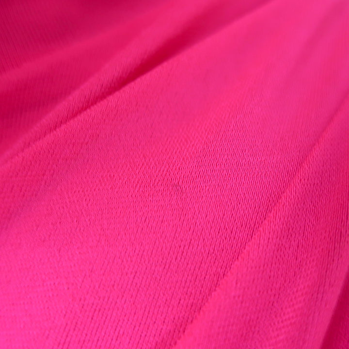 Isabel Marant Jalford Ruched Turtleneck Blouse Neon Pink Stretch Jersey Size 34