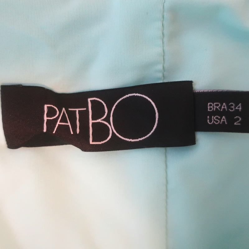 PatBO Lurex Cutout Gown Seafoam Size 2 Long Sleeve Maxi Dress