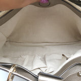 Gucci Bamboo Top Handle Tote Gold Pebbled Leather Medium Crossbody Bag