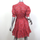 Trovata Birds of Paradis Phoebe Mini Dress Poinsettia Print Cotton Size Small