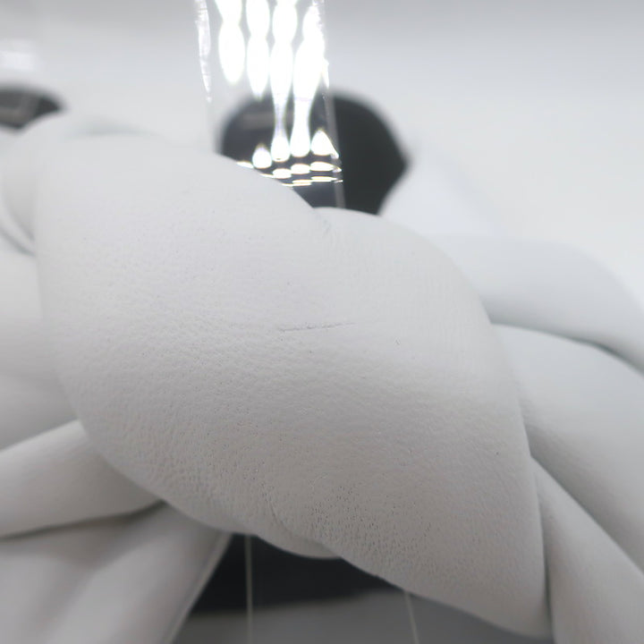 Balenciaga Drapy Knotted Slide Sandals White Leather Size 39