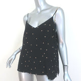L'Agence Jane Star Print Camisole Black Washed Silk Size Medium V-Neck Tank Top