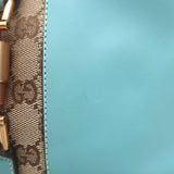 Gucci Nailhead Jackie Mini Hobo Bag Blue Leather & GG Canvas