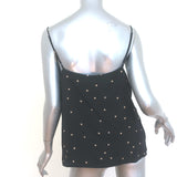 L'Agence Jane Star Print Camisole Black Washed Silk Size Medium V-Neck Tank Top
