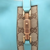 Gucci Nailhead Jackie Mini Hobo Bag Blue Leather & GG Canvas
