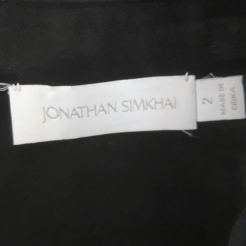 Jonathan Simkhai Monique Ruffled Organza Mini Dress Black Size 2