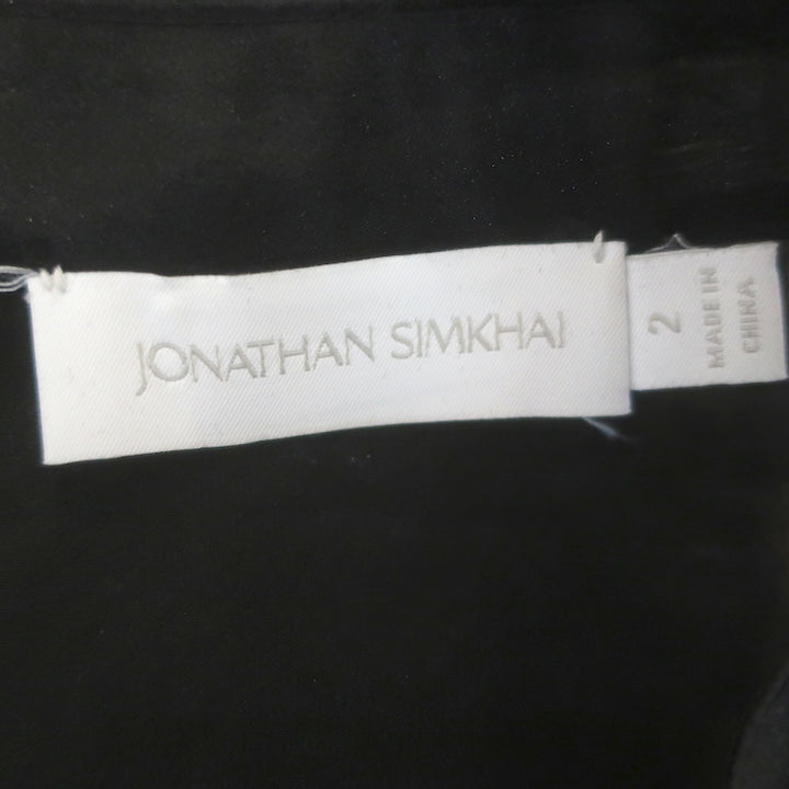 Jonathan Simkhai Monique Ruffled Organza Mini Dress Black Size 2