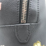 Fendi Zaino By The Way Floral-Embroidered Mini Backpack Black Grained Leather