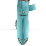 Gucci Nailhead Jackie Mini Hobo Bag Blue Leather & GG Canvas