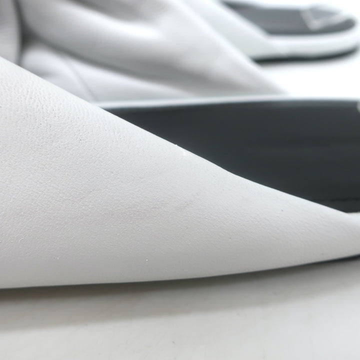 Balenciaga Drapy Knotted Slide Sandals White Leather Size 39