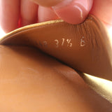 Ralph Lauren Collection Sandals Gold Metallic Leather Size 37.5 Ankle Strap Heel