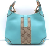 Gucci Nailhead Jackie Mini Hobo Bag Blue Leather & GG Canvas