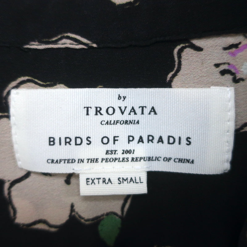 Trovata Birds of Paradis Quincy Blouse Black Gardenia Print Size Extra Small