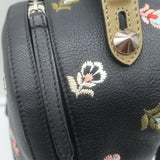 Fendi Zaino By The Way Floral-Embroidered Mini Backpack Black Grained Leather