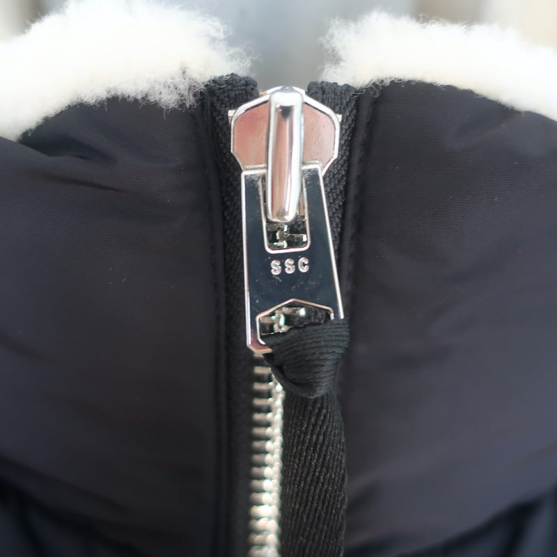 Shoreditch Ski Club Maya Shearling Puffer Jacket Cream/Black Size Small