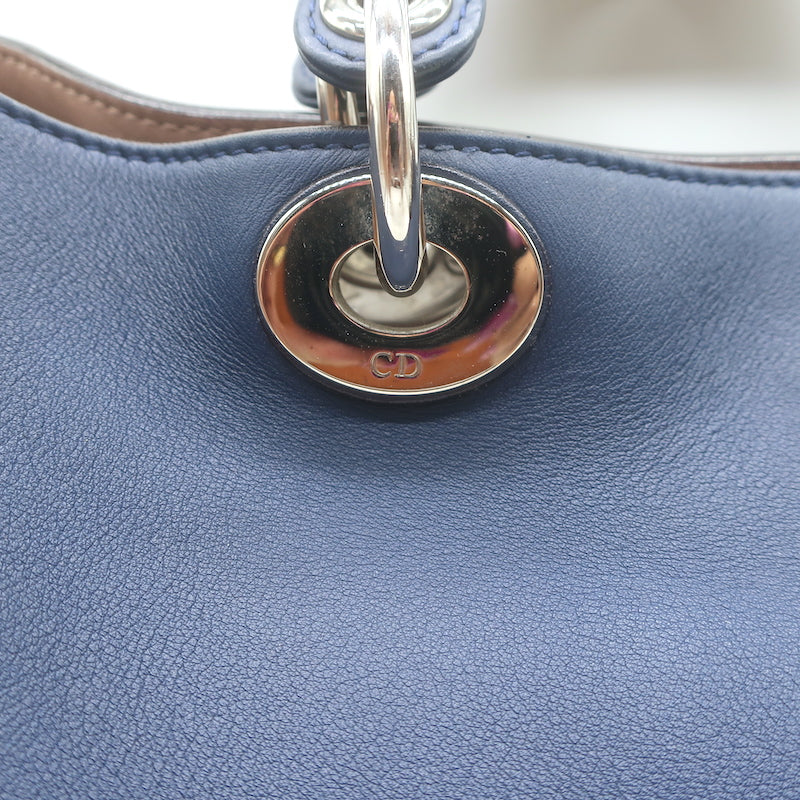 Christian Dior Diorissimo Large Tote Navy Leather Crossbody