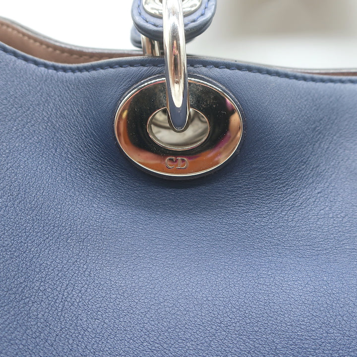 Christian Dior Diorissimo Large Tote Navy Leather Crossbody