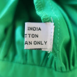 Juliet Dunn Tie-Waist Blouson Mini Dress Green Cotton Poplin Size 1