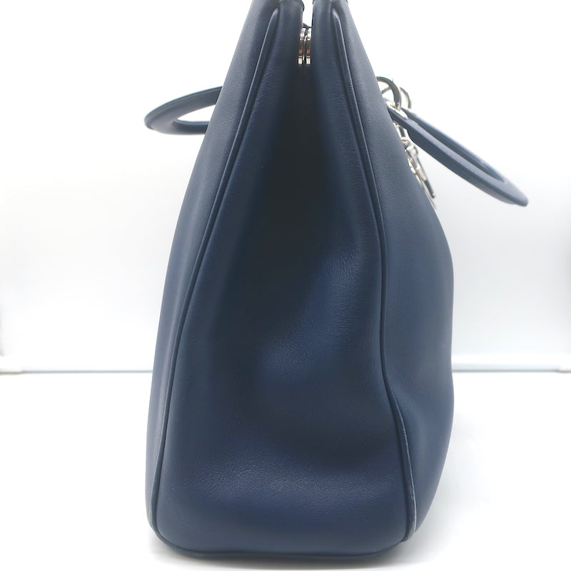 Christian Dior Diorissimo Large Tote Navy Leather Crossbody