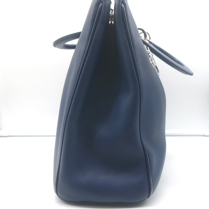 Christian Dior Diorissimo Large Tote Navy Leather Crossbody