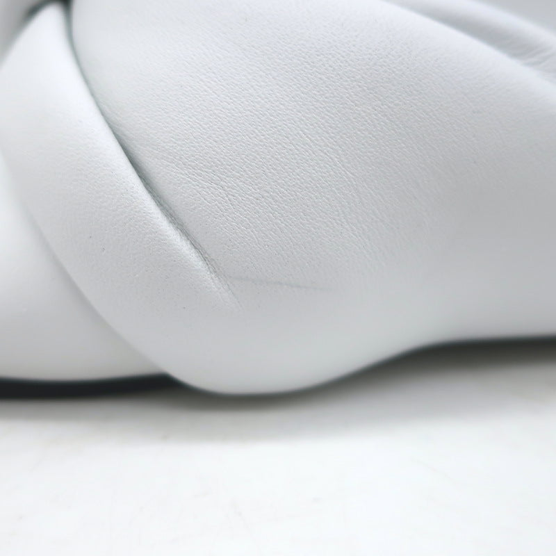 Balenciaga Drapy Knotted Slide Sandals White Leather Size 39