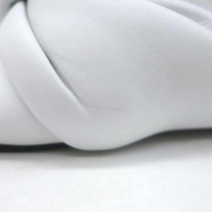 Balenciaga Drapy Knotted Slide Sandals White Leather Size 39