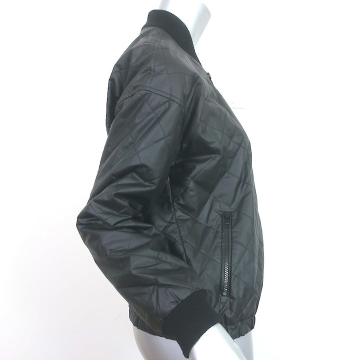 Elizabeth and James Quilted Bomber Jacket Lena Black Coated Cotton Size Small